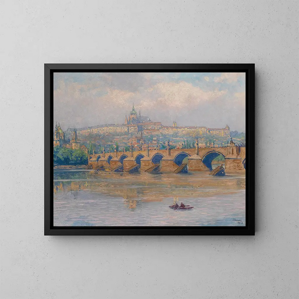 Praag - Heinrich Tomec — ingelijst kunstwerk aan de muur
