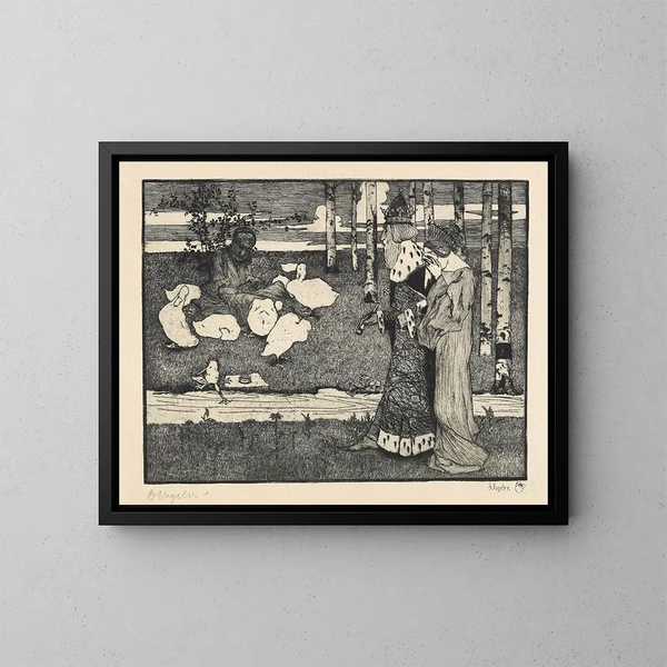 De Koning Kikker - Heinrich Vogeler — ingelijst kunstwerk aan de muur
