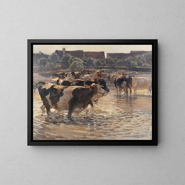 Gloutonnerie du soir près de Woerth - Heinrich von Zügel — ingelijst kunstwerk aan de muur