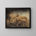 Schapen in een schuur - Heinrich von Zügel — ingelijst kunstwerk aan de muur