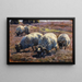 van schapen die grazen op de zonnige heide - Heinrich von Zügel — ingelijst kunstwerk aan de muur