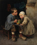 a boy feeding his little sister - Helene Schjerfbeck — artwork view
