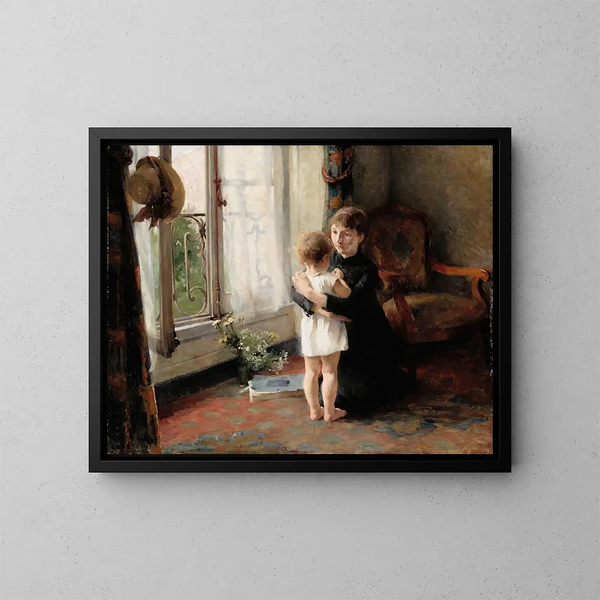 Moeder en kind - Helene Schjerfbeck — ingelijst kunstwerk aan de muur