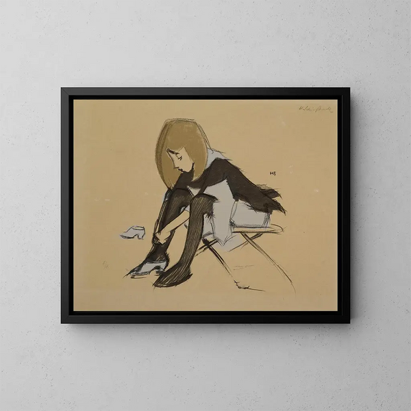 Zijde schoenen - Helene Schjerfbeck — ingelijst kunstwerk aan de muur