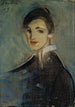Chanteuse en noir - Helene Schjerfbeck — weergave van het kunstwerk