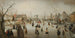 Ice skating in a village - Hendrick Avercamp — artwork view