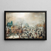 Winter Landscape with Skaters - Hendrick Avercamp — framed artwork on a wall
