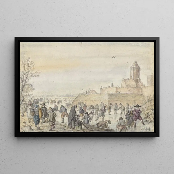 Hendrick Avercamp - Winter Scene on the Frozen Canal near the Kalverhekkenpoort Kampen.webp