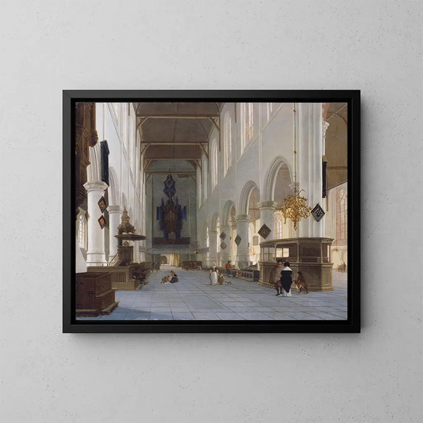 L'intérieur de l'Oude Kerk à Delft - Hendrick Cornelisz van Vliet — ingelijst kunstwerk aan de muur