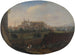 van Rome vanaf een tuin, kijkend naar het zuiden in de richting van San Giovanni in Laterano, uitzicht van achteren - Hendrick Frans van Lint — weergave van het kunstwerk