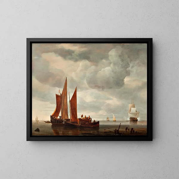 Boten voor Dordrecht - Hendrick Jacobsz Dubbels — ingelijst kunstwerk aan de muur