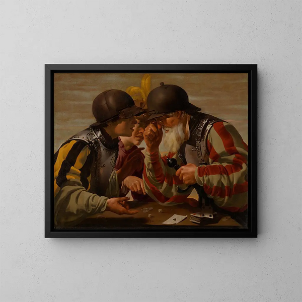 van Hendrick Ter Brugghen | Schilderij De Spelers — ingelijst kunstwerk aan de muur