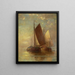 Zeilers op zee - Hendrick A. Hallett — ingelijst kunstwerk aan de muur