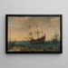 a number of ships from the East India Company off the coast of Mauritius and other ships from the East India Company leaving the Marsdiep - Hendrik Cornelisz Vroom — framed artwork on a wall