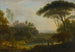 Italianate landscape painting with a villa on a promontory in the distance - Hendrik Frans van Lint — artwork view