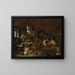binnenkeukenschilderij met boeren die feestvieren - Hendrik Martensz Sorgh — ingelijst kunstwerk aan de muur