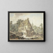 Een watermolen met veel figuren - Hendrik Meyer — ingelijst kunstwerk aan de muur