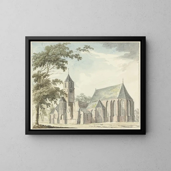 Kerk van Warmond - Hendrik Tavernier — ingelijst kunstwerk aan de muur