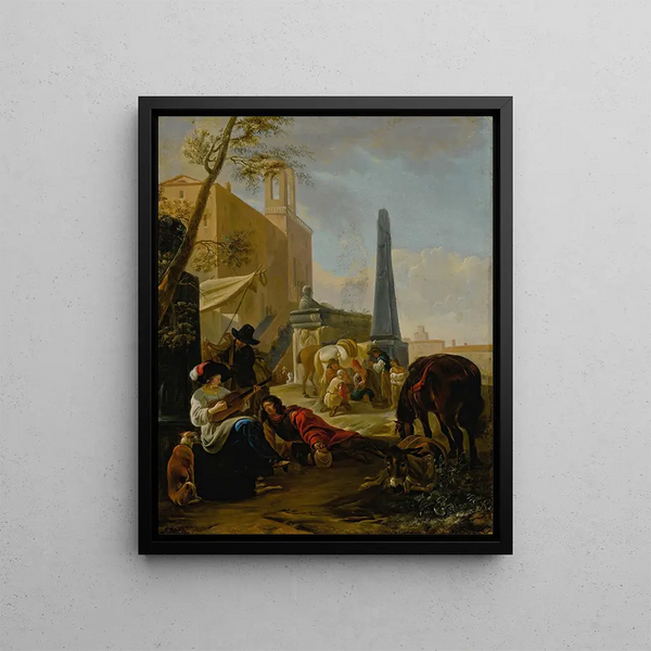 Hendrik Verschuring - A musical party at the Church of S Trinit dei Monti Rome.webp