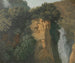 Falaises envahies avec une cascade en Italie, peut-être à Tivoli - Hendrik Voogd — weergave van het kunstwerk