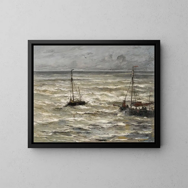 Zeevaart - Hendrik Willem Mesdag — ingelijst kunstwerk aan de muur