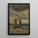 Bomschuiten en mer - Hendrik Willem Mesdag — framed artwork on a wall
