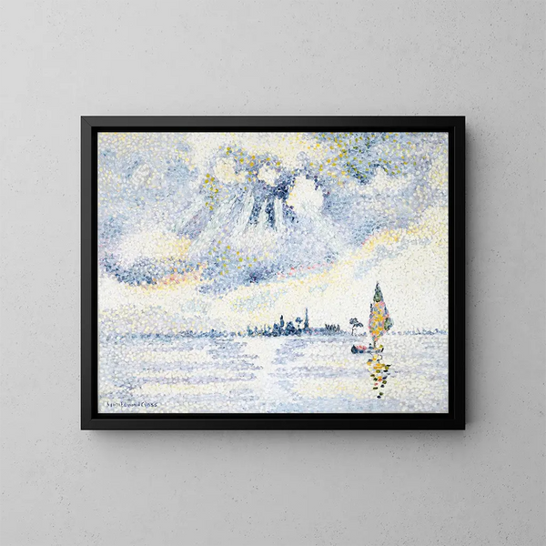 Zonsondergang op de lagune van Venetië - Henri-Edmond Cross — ingelijst kunstwerk aan de muur