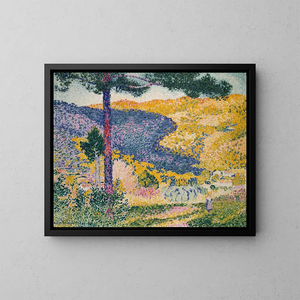 Vallée avec ombre de sapins sur la montagne - Henri-Edmond Cross — ingelijst kunstwerk aan de muur