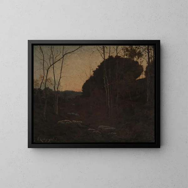 van Fontainebleau boslicht - Henri-Joseph Harpignies — ingelijst kunstwerk aan de muur