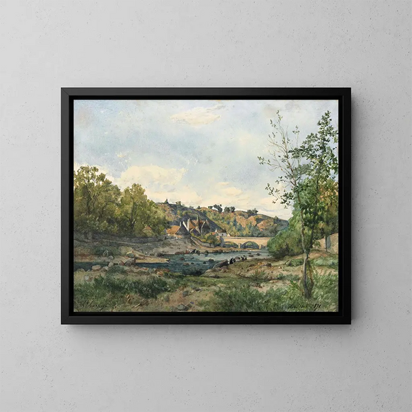 Egel - Henri-Joseph Harpignies — ingelijst kunstwerk aan de muur