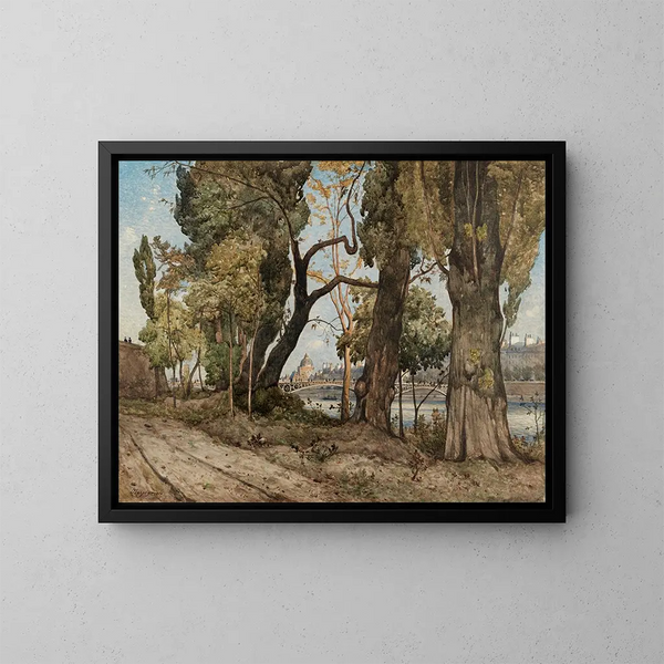 La Seine à Paris vue de l'Institut - Henri-Joseph Harpignies — ingelijst kunstwerk aan de muur