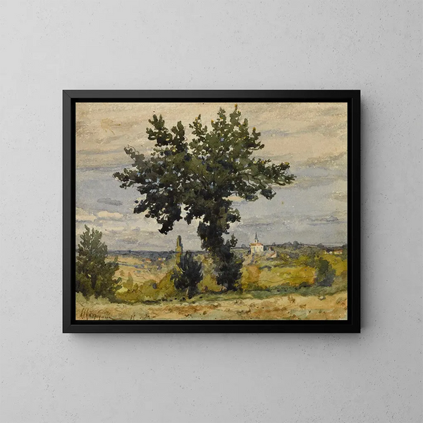 L'arbre au bord du chemin - Henri-Joseph Harpignies — ingelijst kunstwerk aan de muur