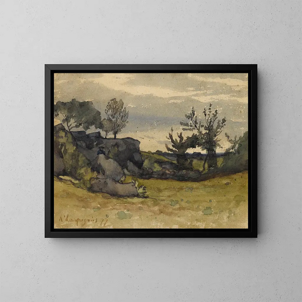 Le Vallon - Henri-Joseph Harpignies — ingelijst kunstwerk aan de muur