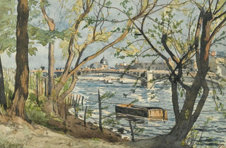HenriJoseph Harpignies - Paris View Of The Seine With The Carrousel Bridge.webp