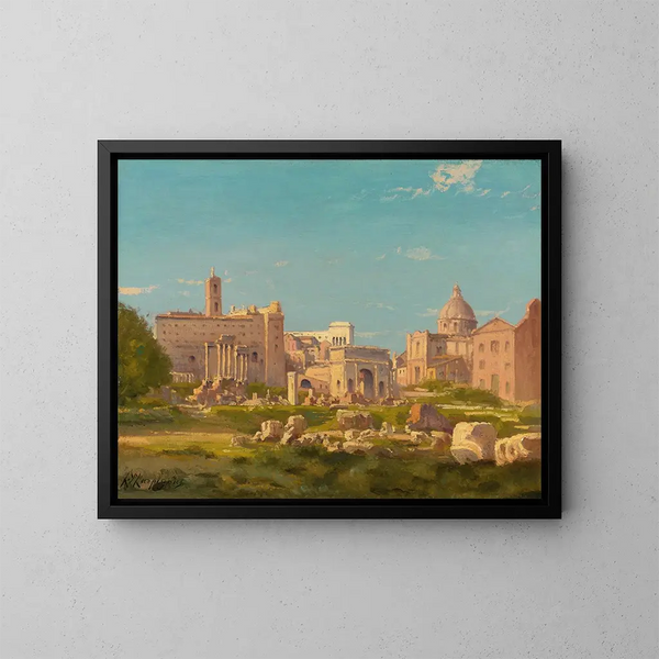 Le Forum romain - Henri-Joseph Harpignies — ingelijst kunstwerk aan de muur