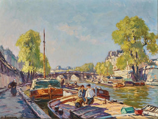 Henri Alphonse Barnoin - Paris a View of Pont New.webp