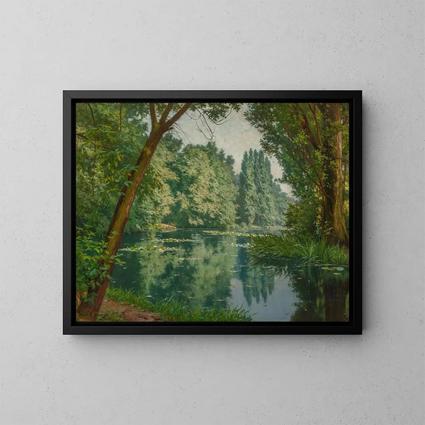 Zomerwaterlelies - Henri Biva — ingelijst kunstwerk aan de muur
