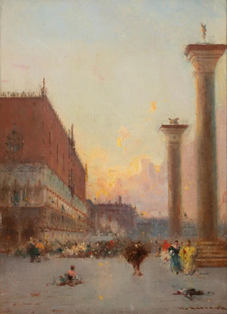Henri Duvieux - Venice a View of the Palazzo Ducale and St Marks Column.webp