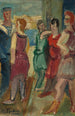 Vrouwen en zeelieden aan de haven - Henri Epstein — weergave van het kunstwerk
