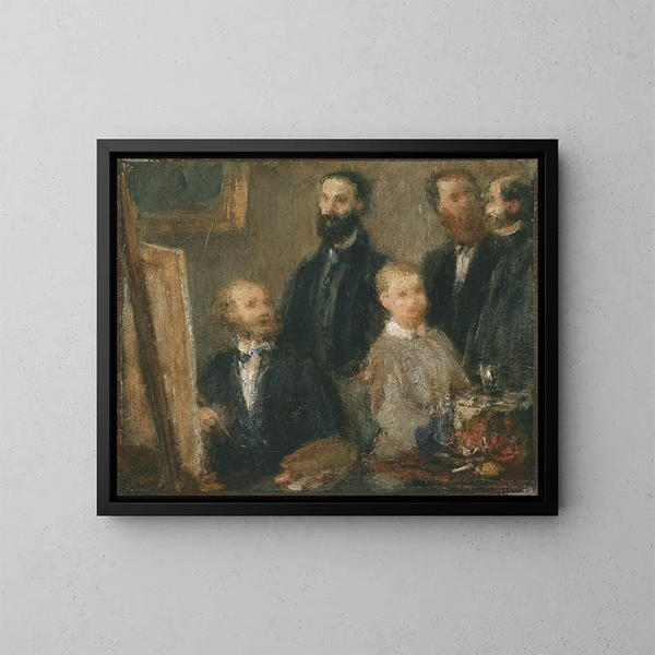 Manet in zijn atelier - Henri Fantin-Latour — ingelijst kunstwerk aan de muur