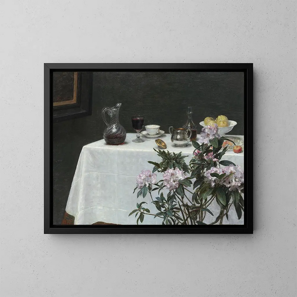 Natuurstudie stilleven in de hoek van een tafel - Henri Fantin-Latour — ingelijst kunstwerk aan de muur