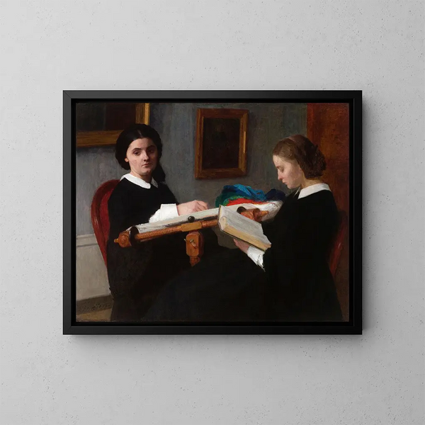 De Twee Zusters - Henri Fantin-Latour — ingelijst kunstwerk aan de muur