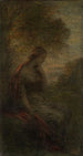 Jonge vrouw onder een boom bij zonsondergang, genoemd Herfst - Henri Fantin-Latour — weergave van het kunstwerk