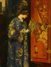 Een contemplatief portret van een jonge vrouw in een oosterse jurk - Henri Gaston Darien — weergave van het kunstwerk