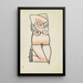 a crouching woman - Henri Gaudier-Brzeska — framed artwork on a wall