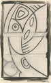 a relief drawing of an abstract female figure - Henri Gaudier-Brzeska — artwork view