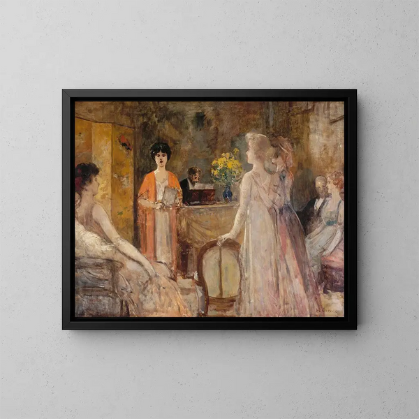 Een dinsdagavond bij Madeleine Lemaire - Henri Gervex — ingelijst kunstwerk aan de muur