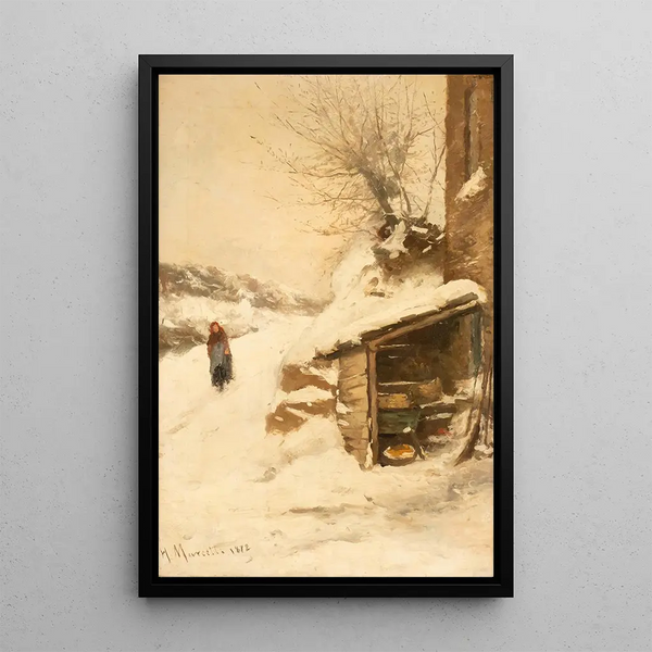 Henri Joseph Marcette - Peasant woman in snowy landscape.webp