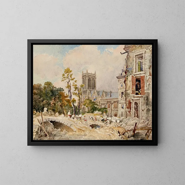 Klooster der vogels - Henri Laurent Mouren — ingelijst kunstwerk aan de muur