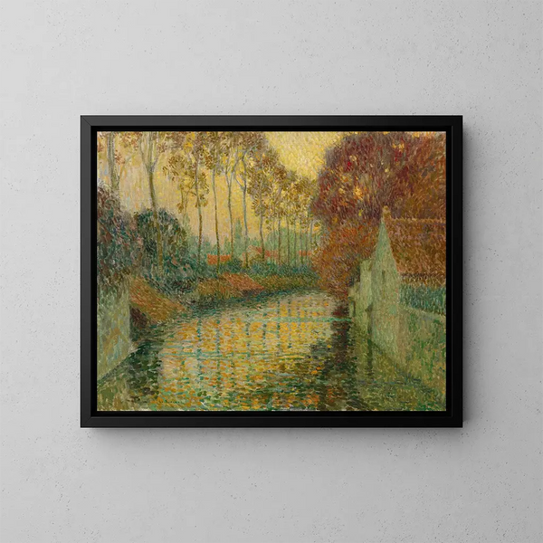 Kanaal in de herfst in Gisors - Henri Le Sidaner — ingelijst kunstwerk aan de muur